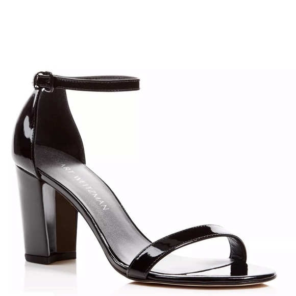 Stuart Weitzman 75 Less Nudist Black Patent Heels - Picture 6 of 11